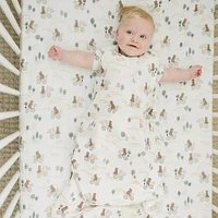 Bamboo Muslin Fitted Crib Sheet - Bears on Bikes