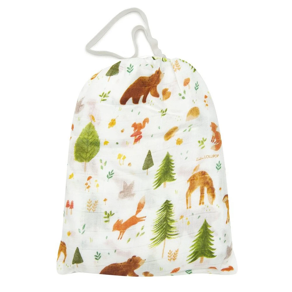 Bamboo Muslin Fitted Crib Sheet - Forest Friends