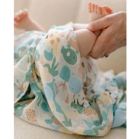 Bamboo Muslin Swaddle Blanket - Animal Puzzle