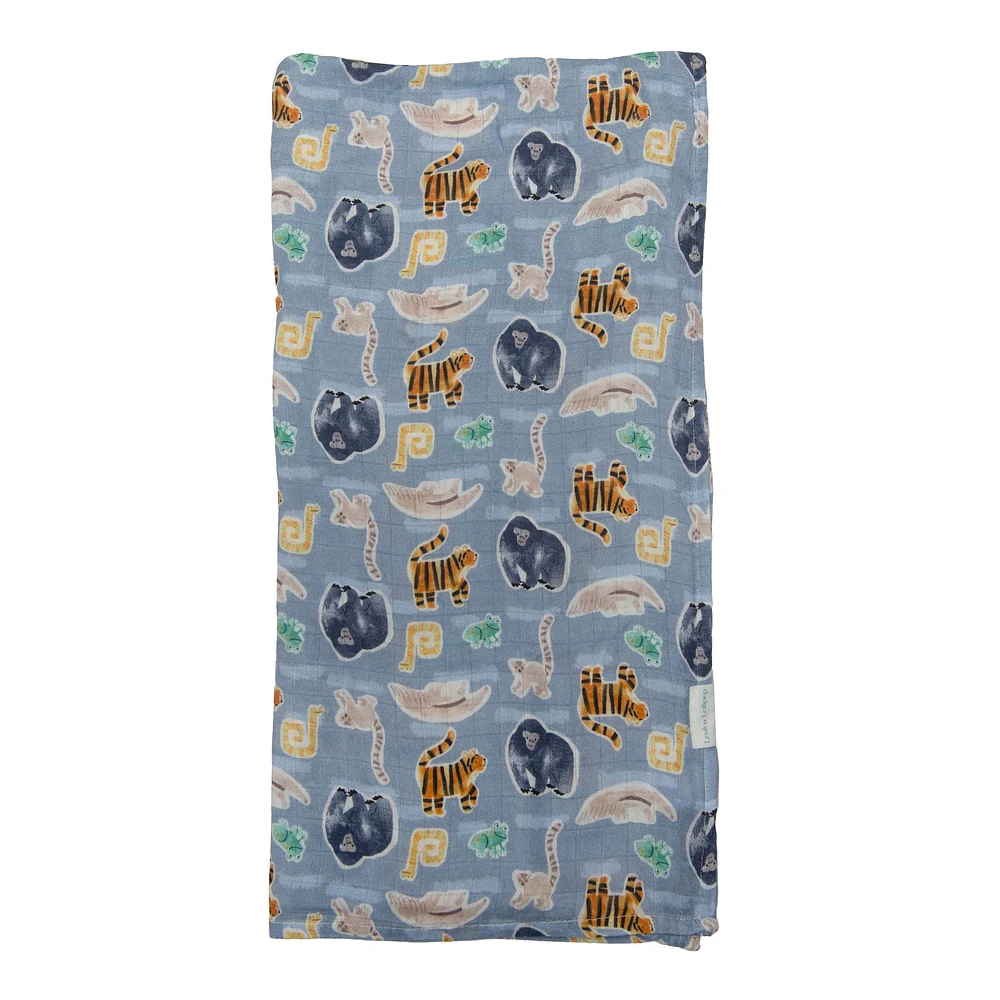 Bamboo Muslin Swaddle Blanket - Jungle Friends