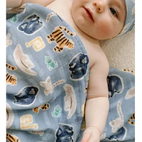Bamboo Muslin Swaddle Blanket - Jungle Friends