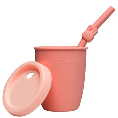 Kids Silicone Cup with Straw - Bunny