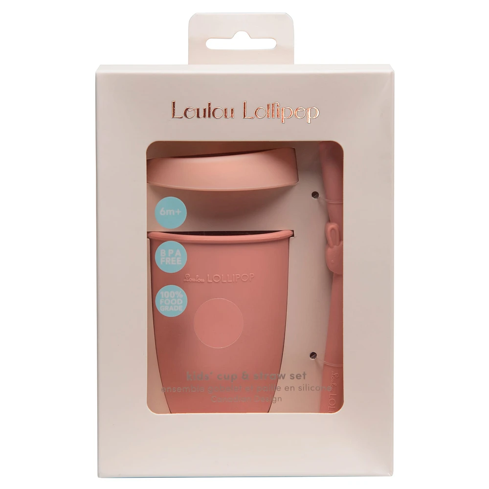 Kids Silicone Cup with Straw - Bunny