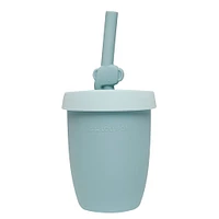 Gobelet en Silicone avec Couvercle et Paille - Éléphant