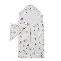 Hooded Towel Set - Bears on Bike