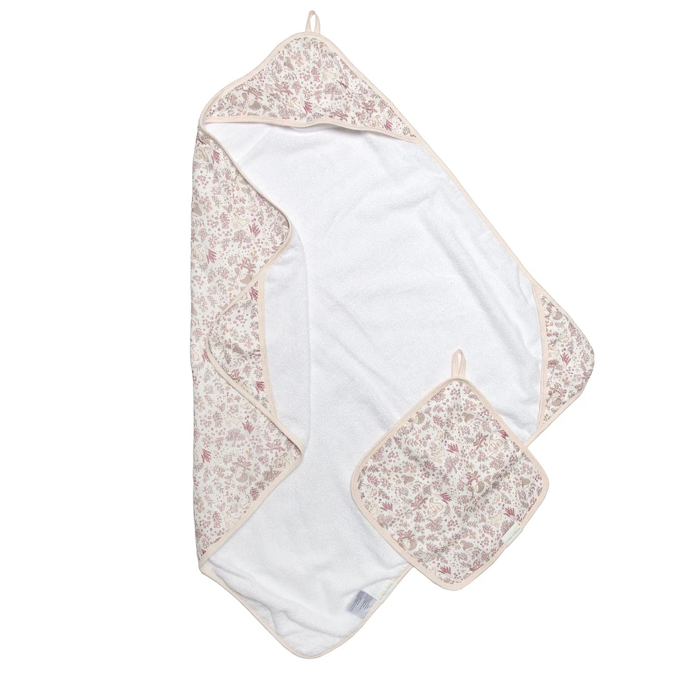 Hooded Towel Set - Hedgehog Forest