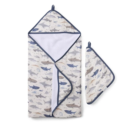 Hooded Towel Set - Sharks
