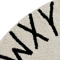 Washable Rug Round ABC Natural - Black