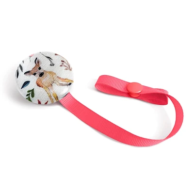 Pacifier Clip - Pink Deer