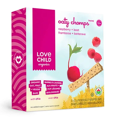 Barres  à l'Avoine Bio - Oaty Chomps -  Framboise, Betterave et Chia ( à partir de 12 mois )