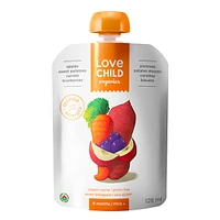 Purée Bio - Superblends - Pommes, Patates Douces, Carottes et Bleuets (À partir de 6 mois )