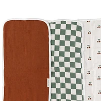 Burp Cloth 3-Pack - Cherry