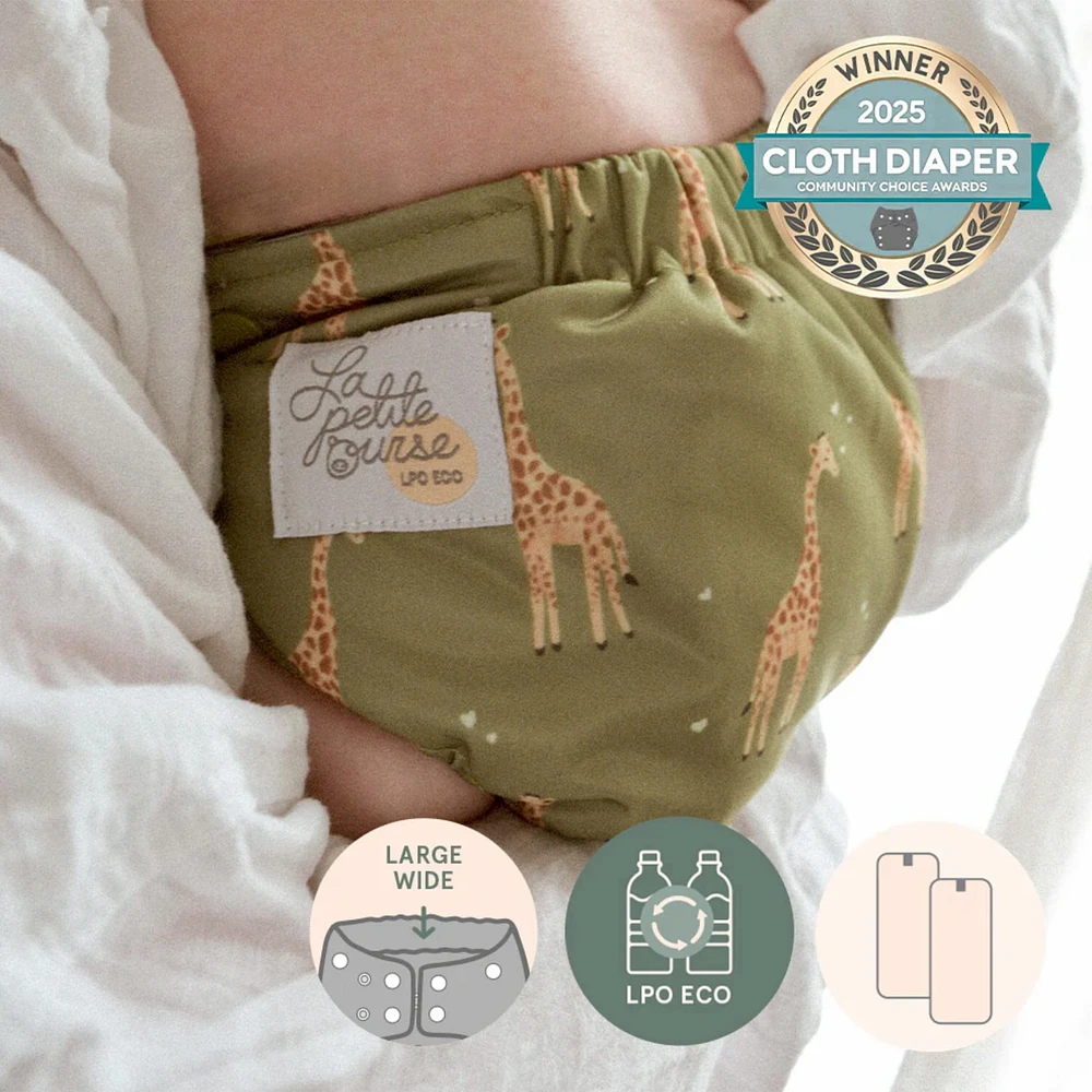 Large Elastic Cloth Diaper 10-35lb -Giraffe