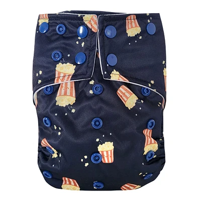 Large Elastic Cloth Diaper 8-35lb- Popcorn