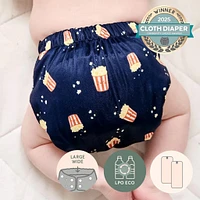 Large Elastic Cloth Diaper 8-35lb- Popcorn