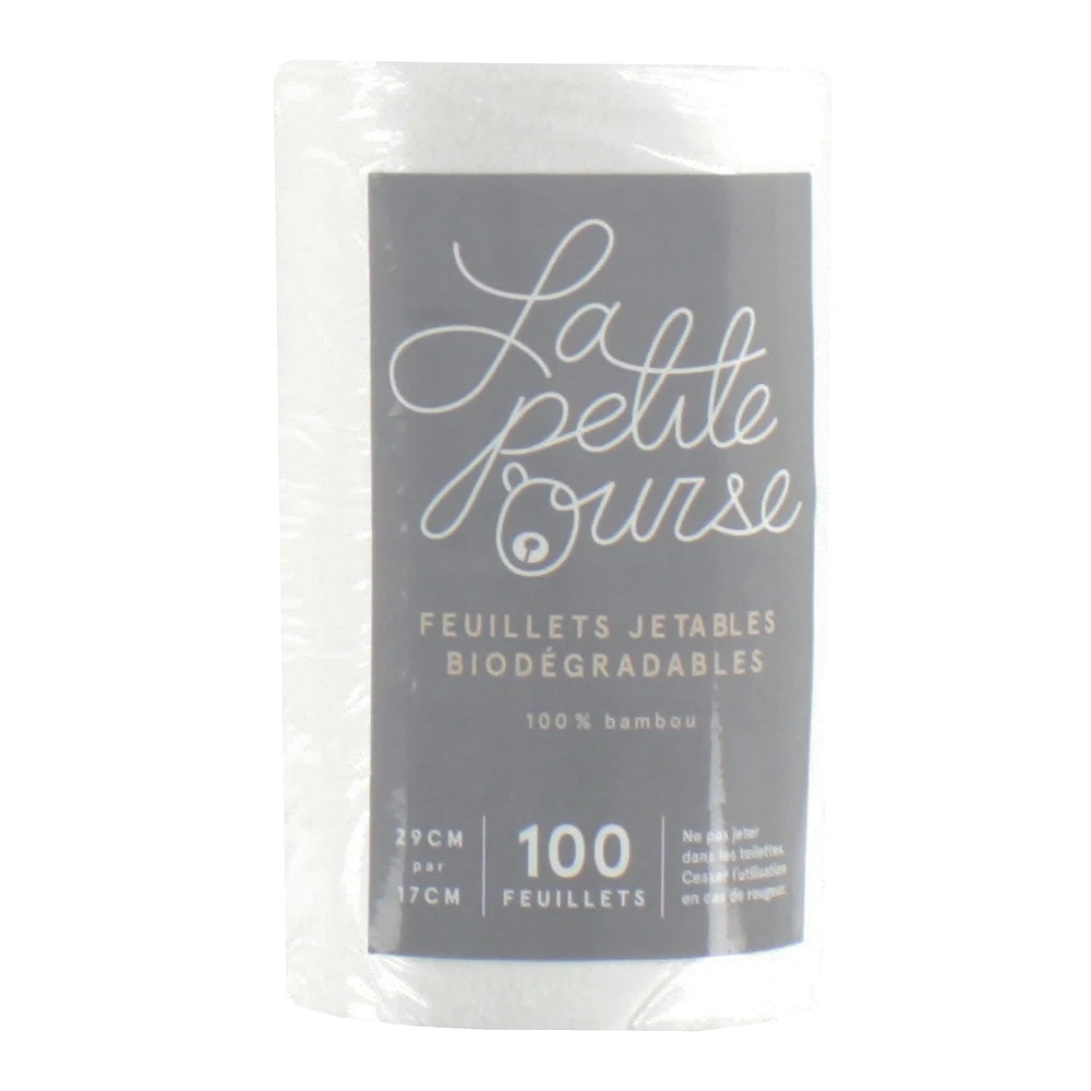 Rouleau Feuillets Jetables Biodégradables pour Couches Lavables - 100 Feuillets