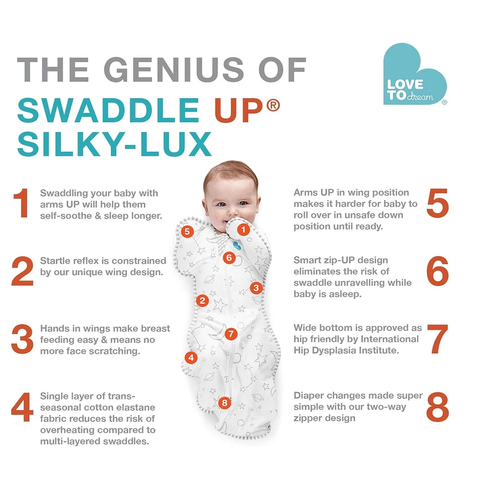 Swaddle Up SILKY-LUX™ Bamboo Medium 13-19lb - Cream
