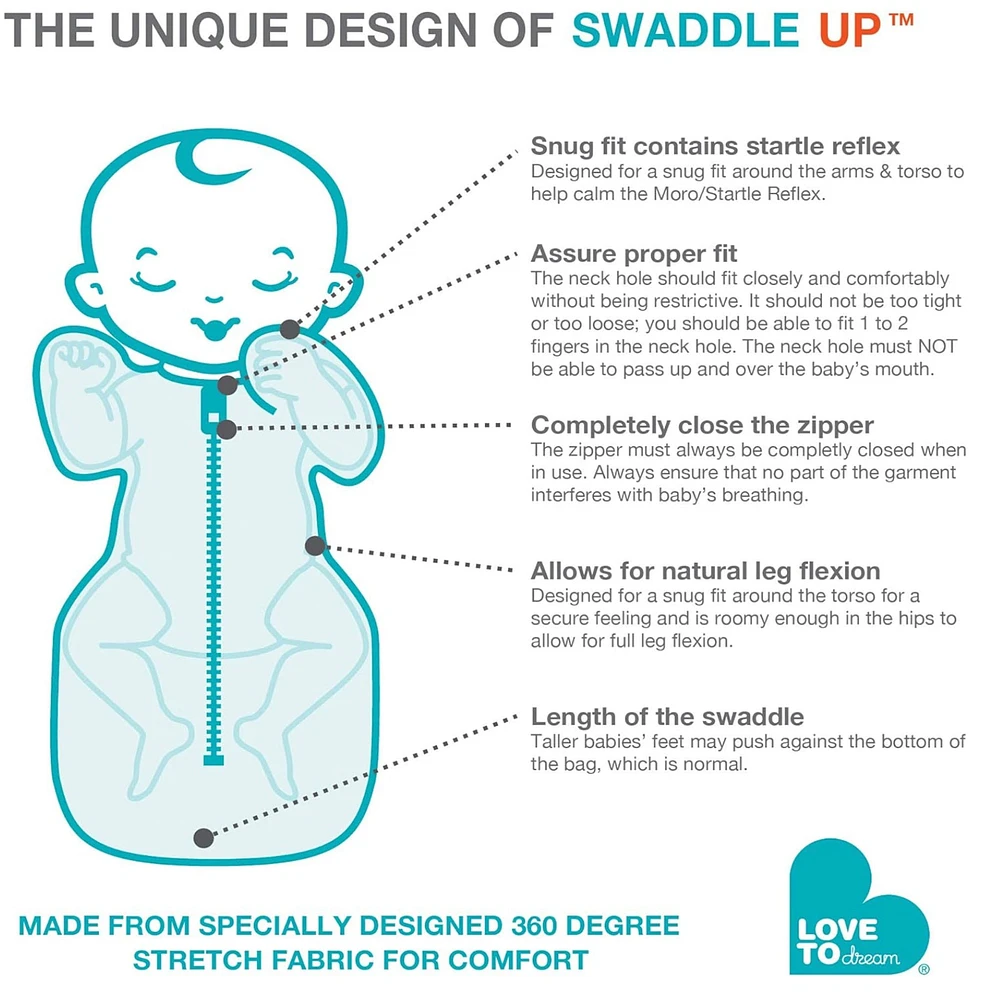 Swaddle Up SILKY-LUX™ Bamboo Medium 13-19lb - Cream