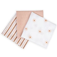 3pk Daisies-cotton Muslin Swad