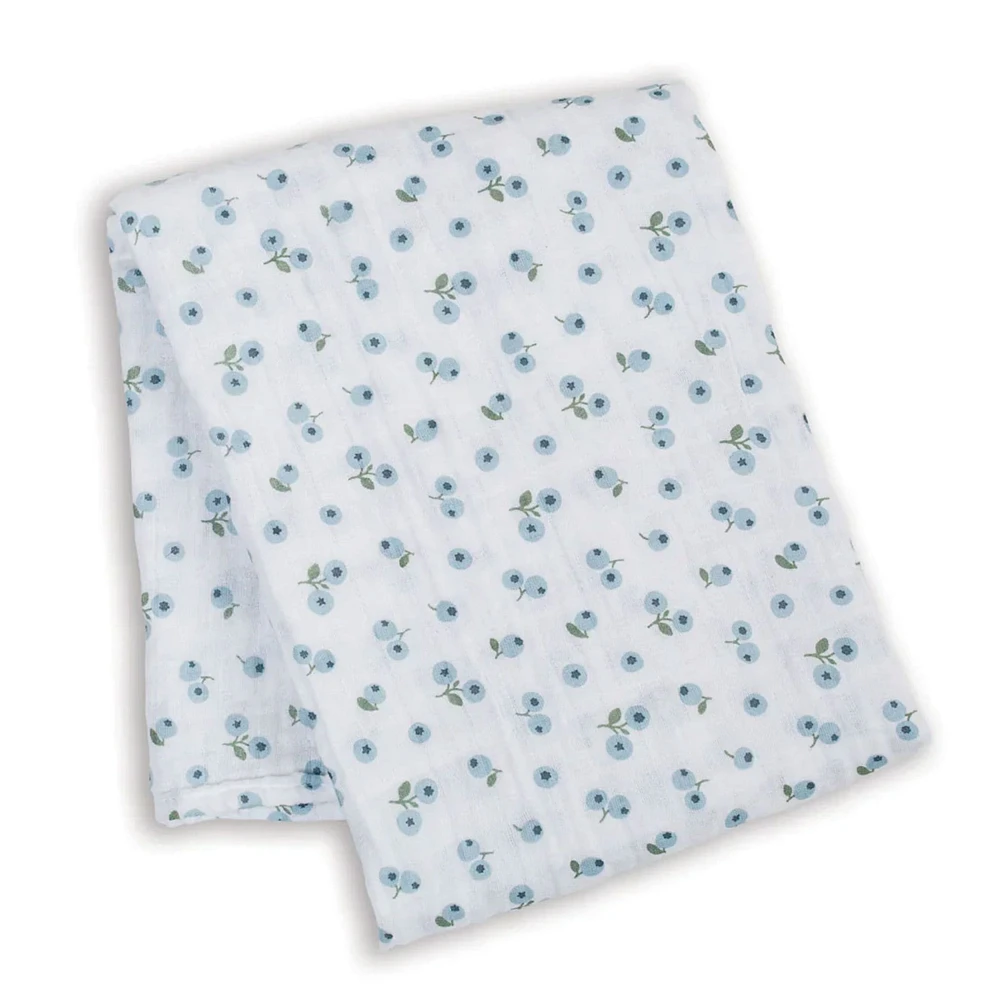 Cotton Muslin Swaddle - Blueberries
