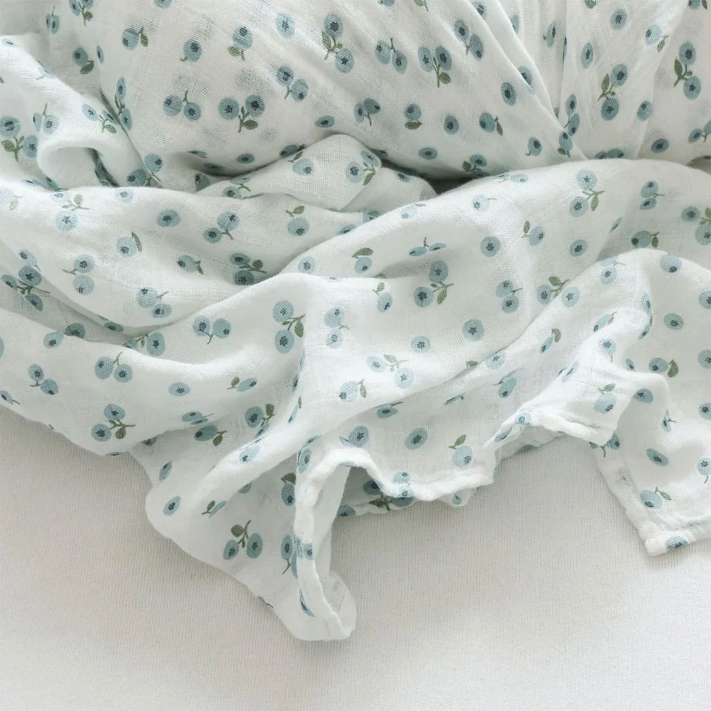 Cotton Muslin Swaddle - Blueberries