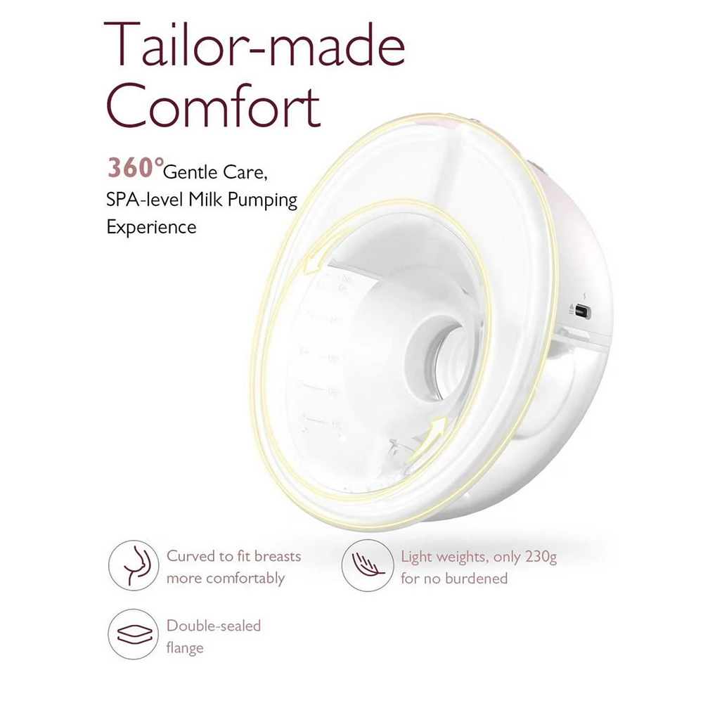 M5 Hands Free Electronic Portable Breast Pump - Pink