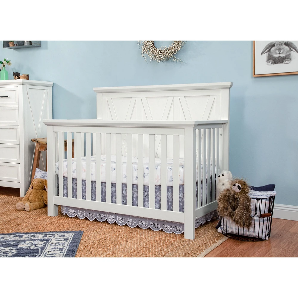 Emory Farmhouse 4-in-1 Convertible Crib - Linen White
