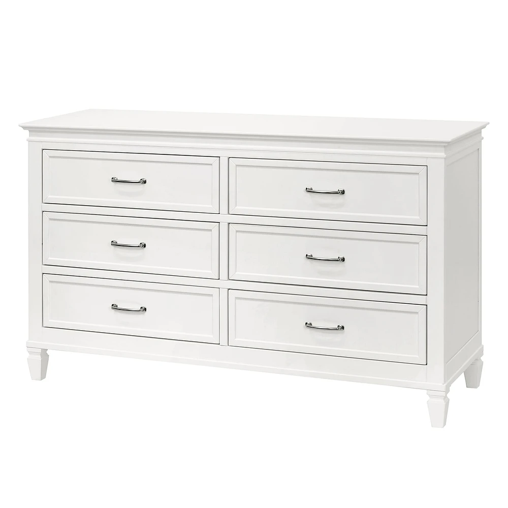 Commode 6 Tiroirs Darlington - Blanc Chaud