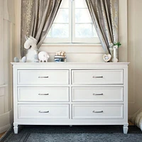 Commode 6 Tiroirs Darlington - Blanc Chaud