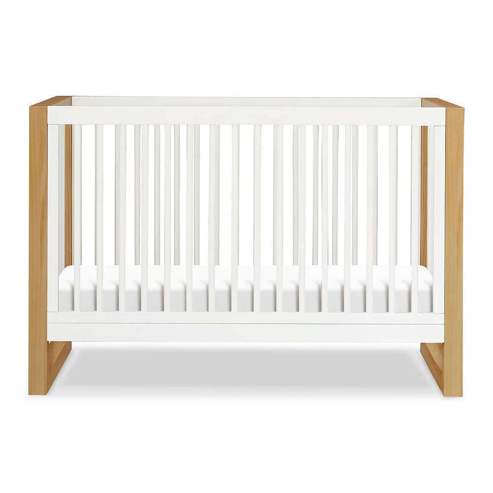 Nantucket 3-in-1 Convertible Crib with Toddler Bed Conversion Kit - Warm White / Honey