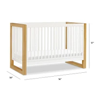 Nantucket 3-in-1 Convertible Crib with Toddler Bed Conversion Kit - Warm White / Honey