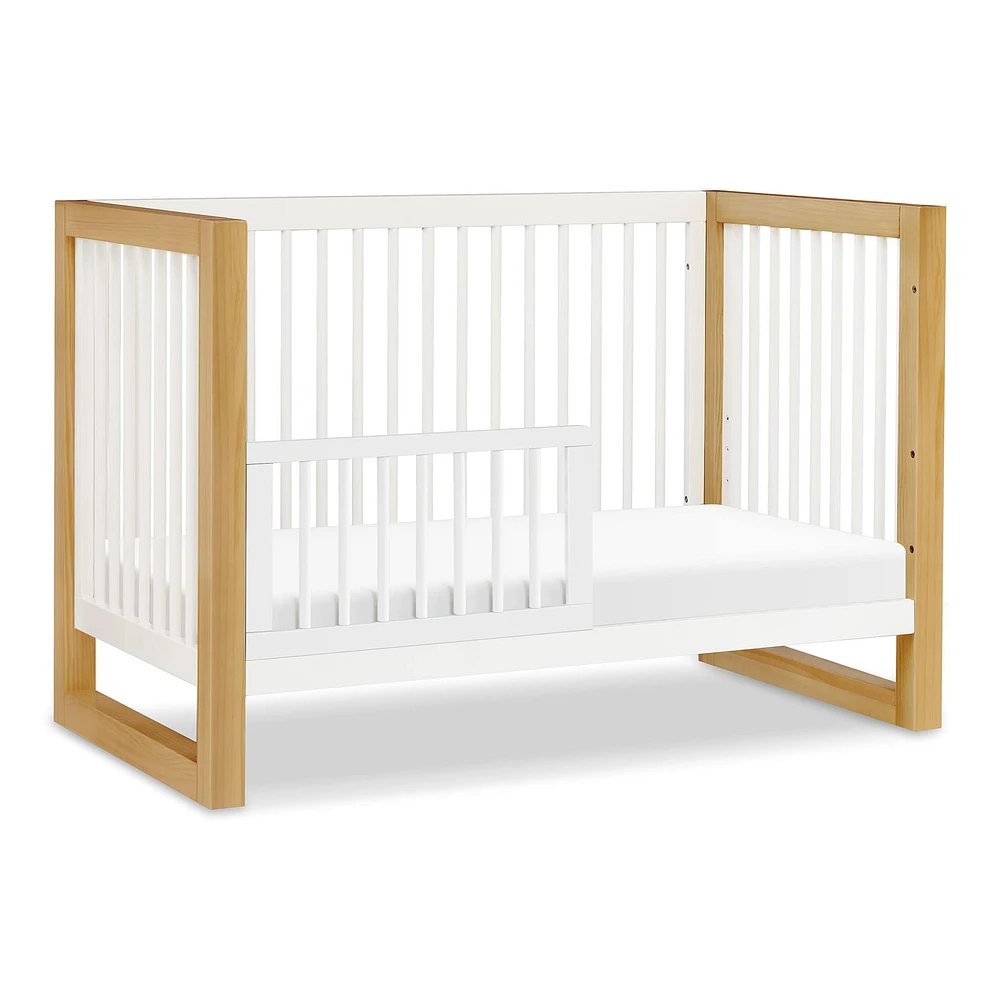 Nantucket 3-in-1 Convertible Crib with Toddler Bed Conversion Kit - Warm White / Honey