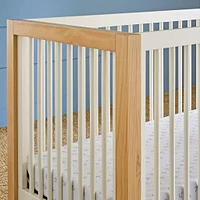 Nantucket 3-in-1 Convertible Crib with Toddler Bed Conversion Kit - Warm White / Honey
