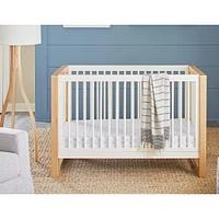 Nantucket 3-in-1 Convertible Crib with Toddler Bed Conversion Kit - Warm White / Honey