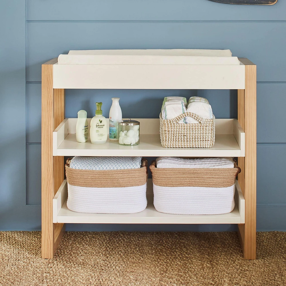 Nantucket Changing Table - Warm White / Honey
