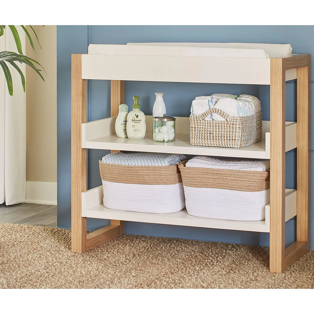Nantucket Changing Table - Warm White / Honey
