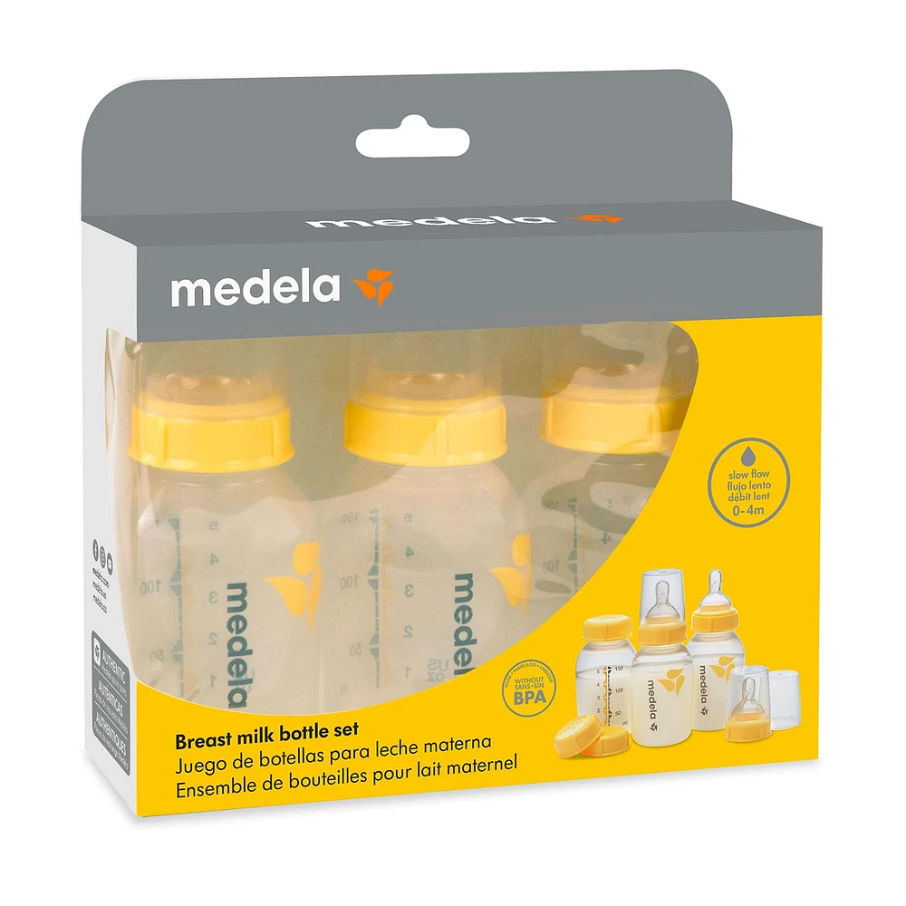 Ensemble Bouteilles de Conservation pour Lait Maternel (3) - 150ml