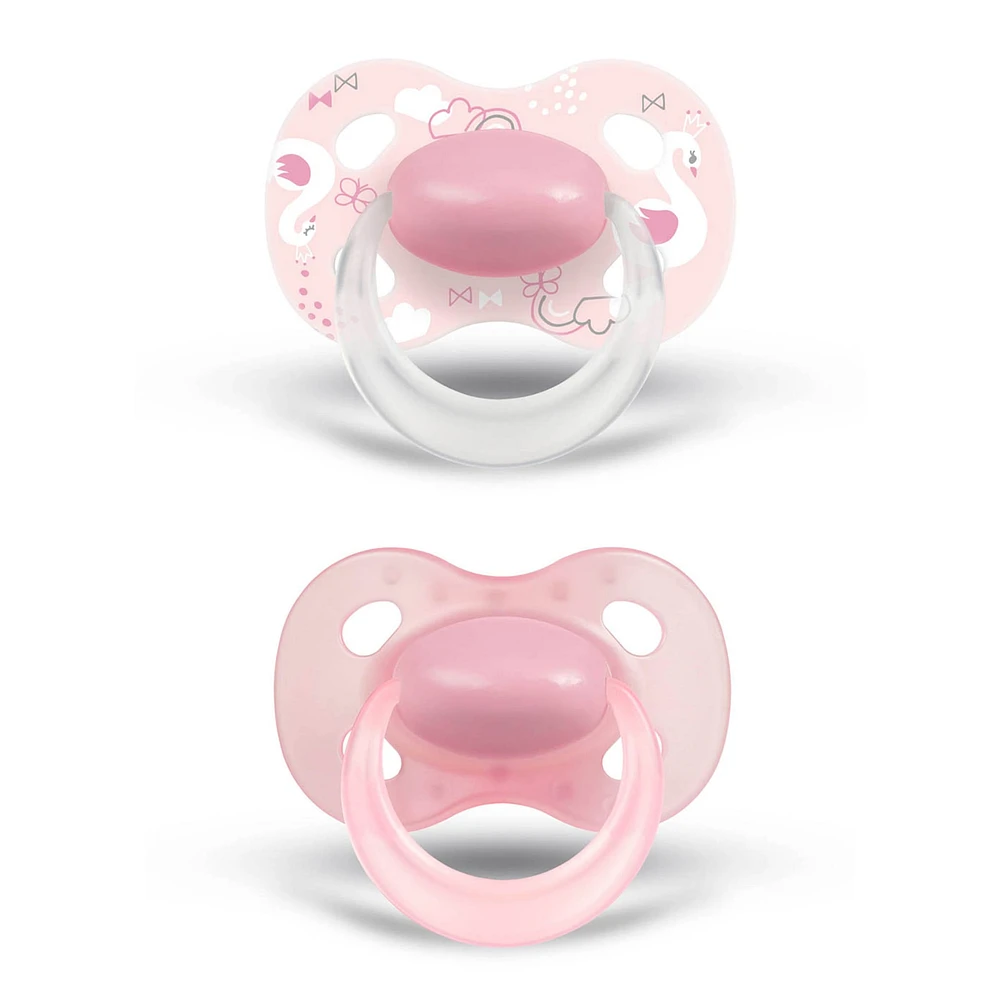 Orthodontic Pacifier (2) 0-6m - Pink