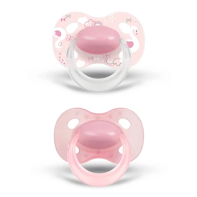 Orthodontic Pacifier (2) 0-6m - Pink