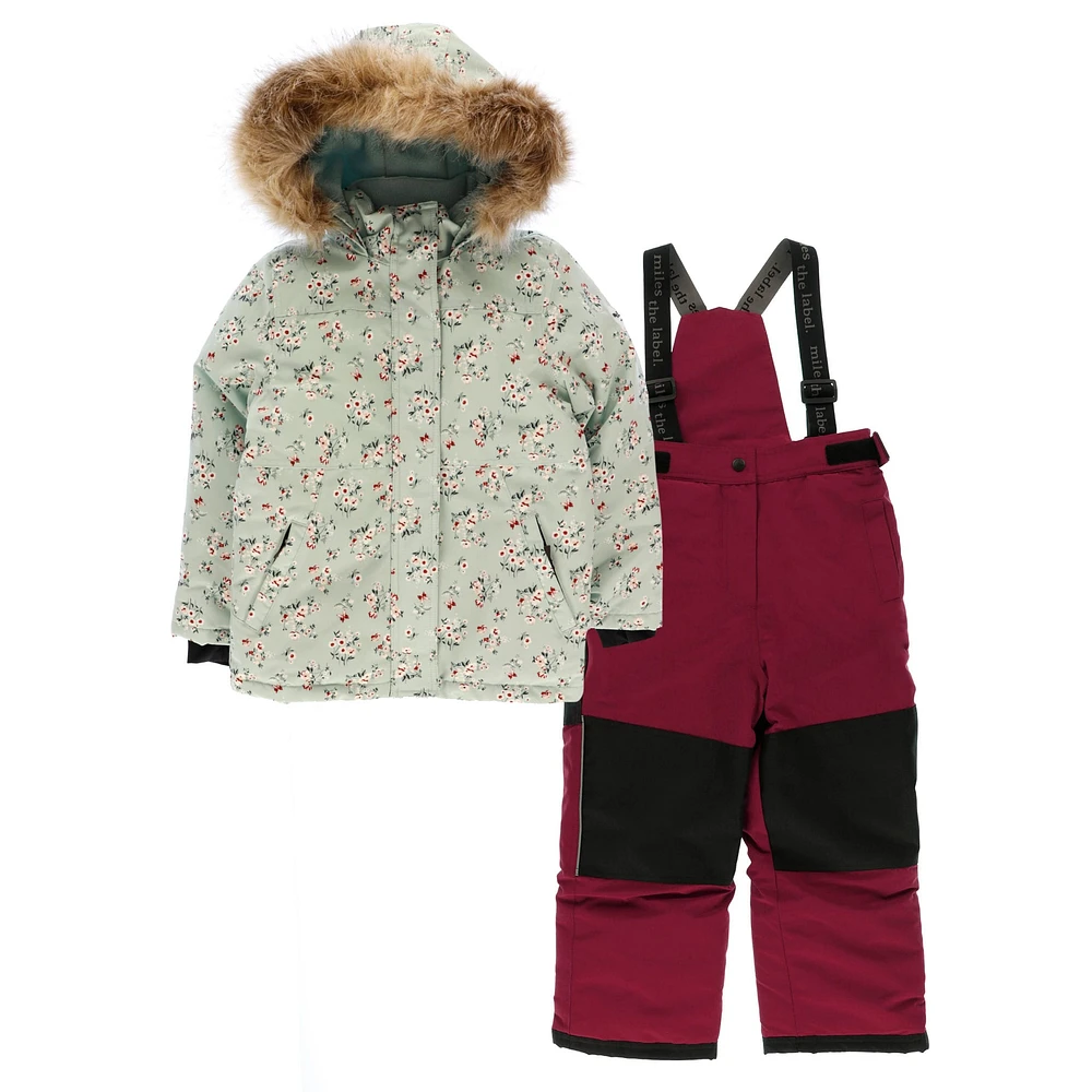 Flowers Two Pieces Snowsuit 2-10y