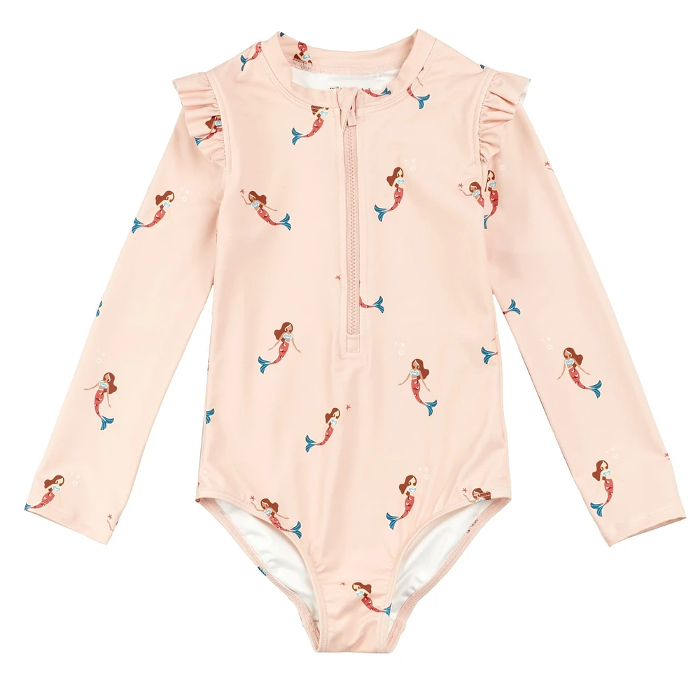 Mermaid Long Sleeves Swimsuit 3-6y