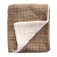 Couverture Sherpa Mousseline - Vichy Brun