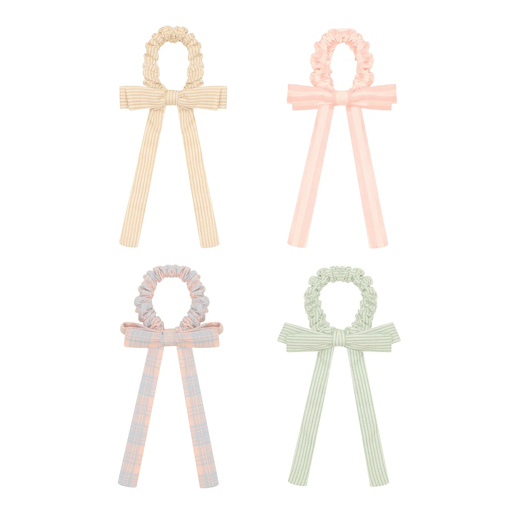 Stripes Bow Scrunchies (4)