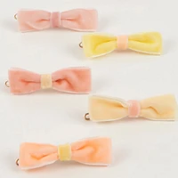 Pastel Velvet Mini Bow Clips (10)