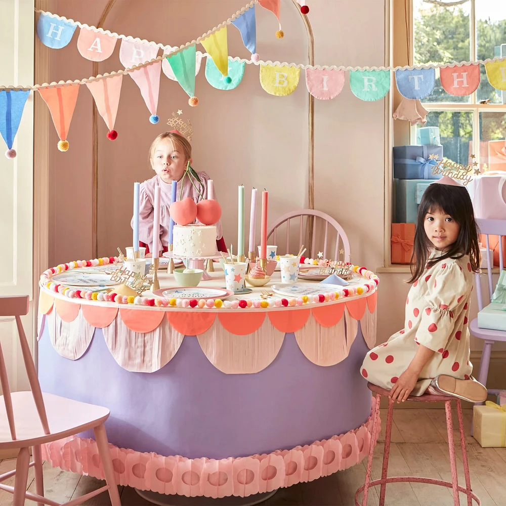 Pastel Pompom Flag Garland