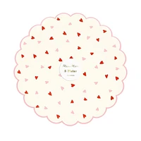 Assiettes à Dessert (8) - Motif Cœurs