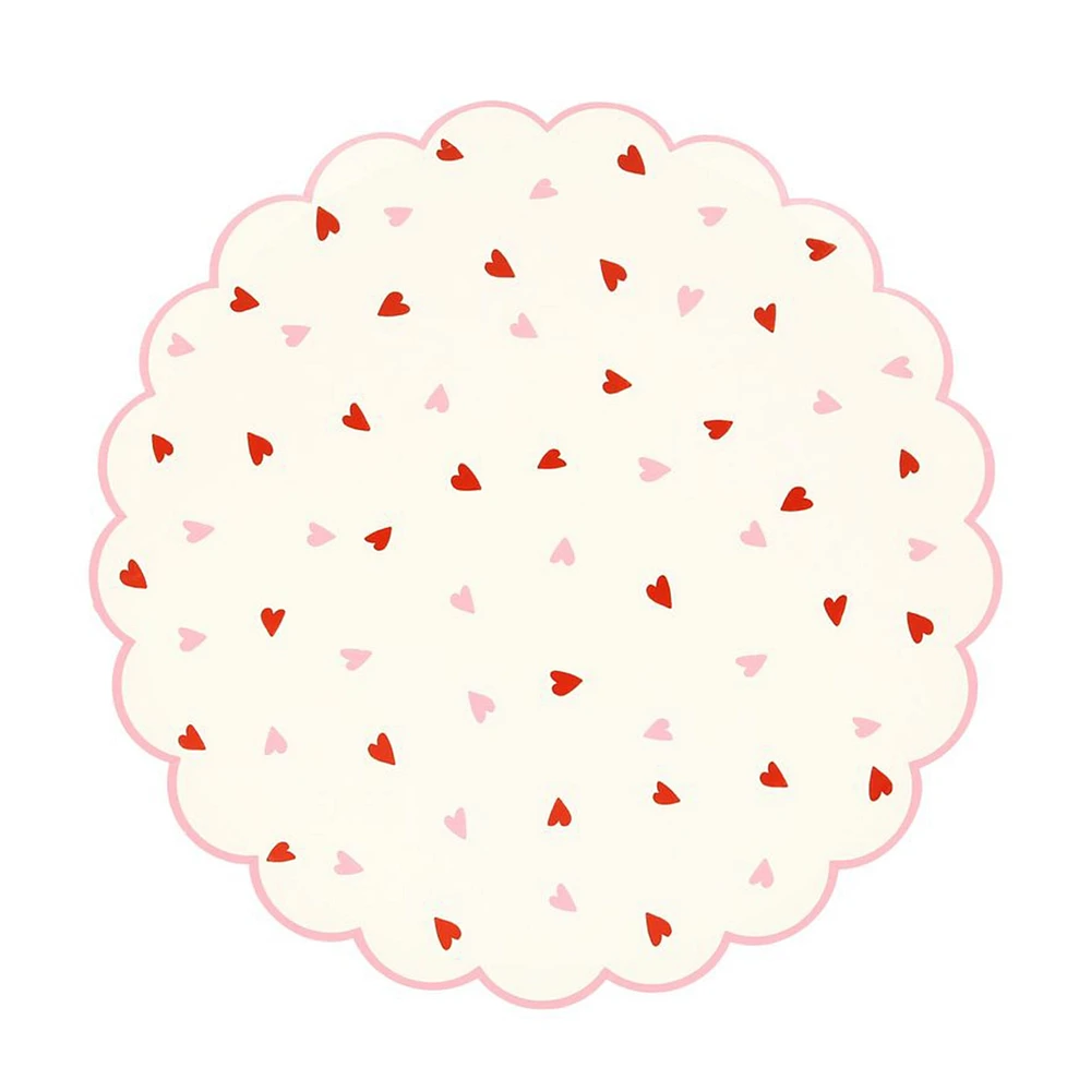 Assiettes à Dessert (8) - Motif Cœurs