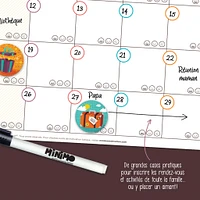 Calendrier Mensuel Familial Horizontal