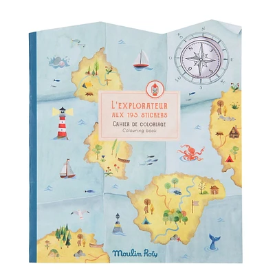 Cahier de Coloriage et D'Autocollants L'Explorateur