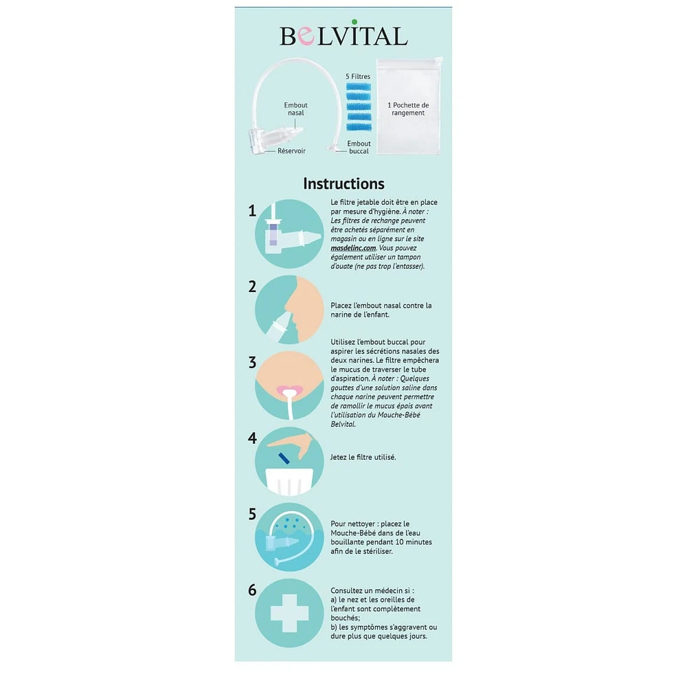 Filtres de Remplacement pour Mouche-bébé Belvital